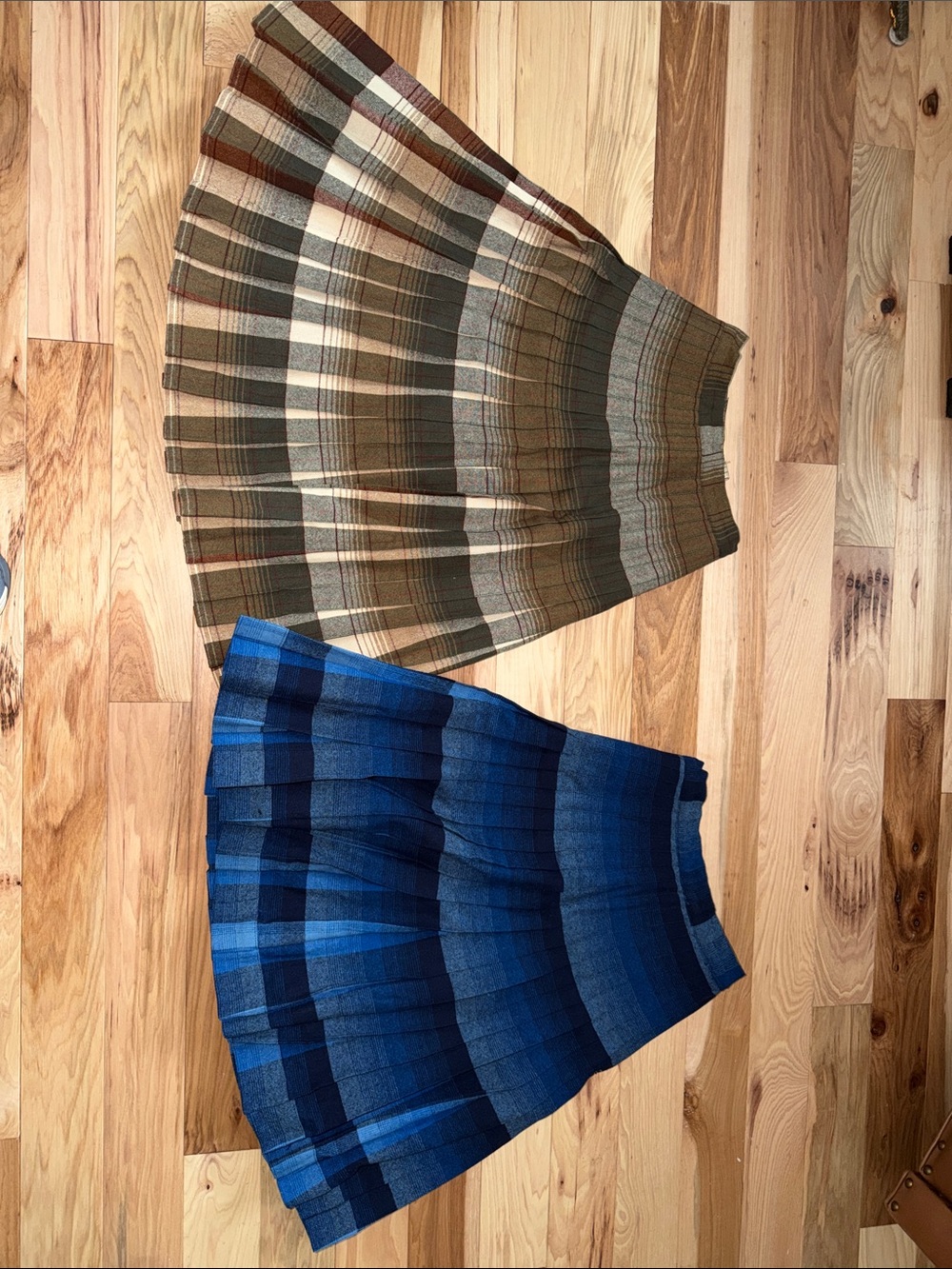 Wool Pendleton Blue Plaid Skirt lot vintage
